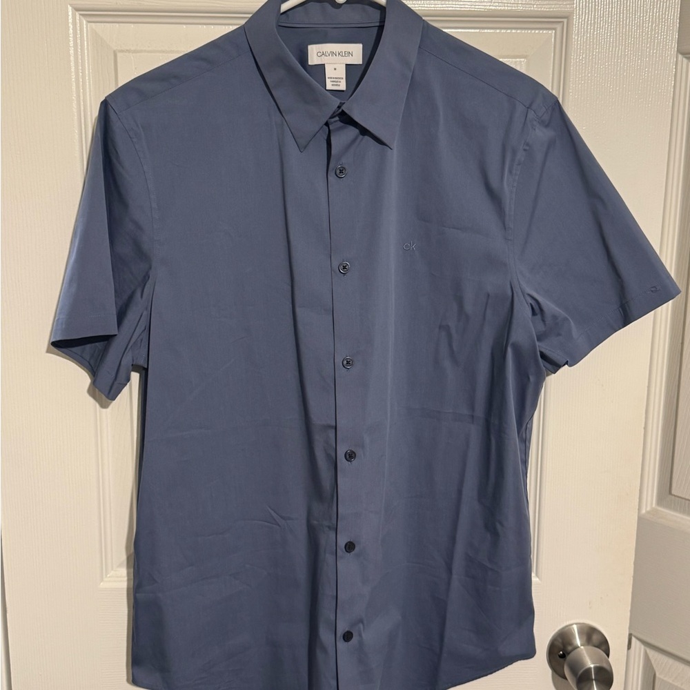 Calvin Klein Men's Casual Navy Button Down Shirt